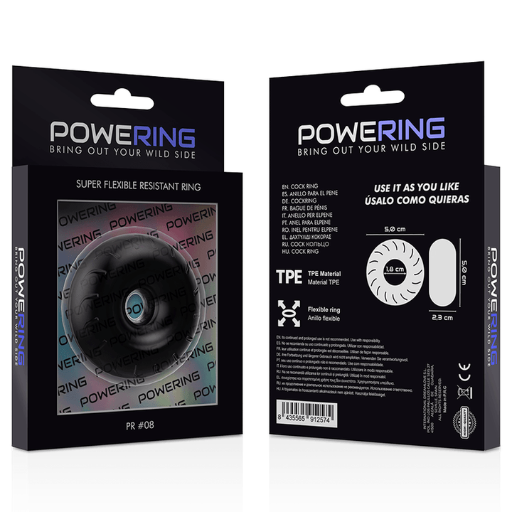 POWERING - SUPER FLEXIBLER UND WIDERSTANDSFÄHIGER PENISRING 5CM PR08 SCHWARZ - INTIM SPACE Online Sexshop