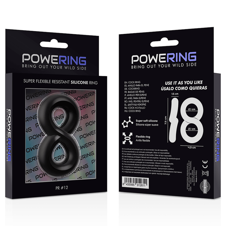 POWERING - SUPER FLEXIBLER UND WIDERSTANDSFÄHIGER PENIS- UND HODENRING PR12 SCHWARZ - INTIM SPACE Online Sexshop