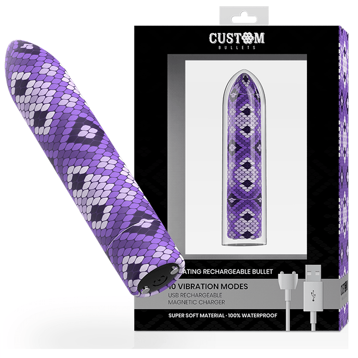 CUSTOM BULLETS - RECHARGEABLE SNAKE PURPLE MAGNETIC BULLET 10V - INTIM SPACE Online Sexshop