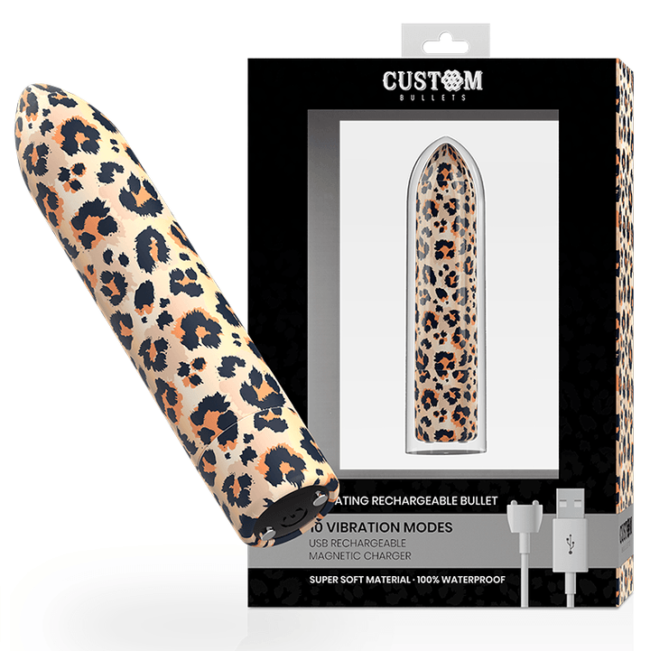 CUSTOM BULLETS - RECHARGEABLE BULLET LEOPARD 10 INTENSITIES - INTIM SPACE Online Sexshop