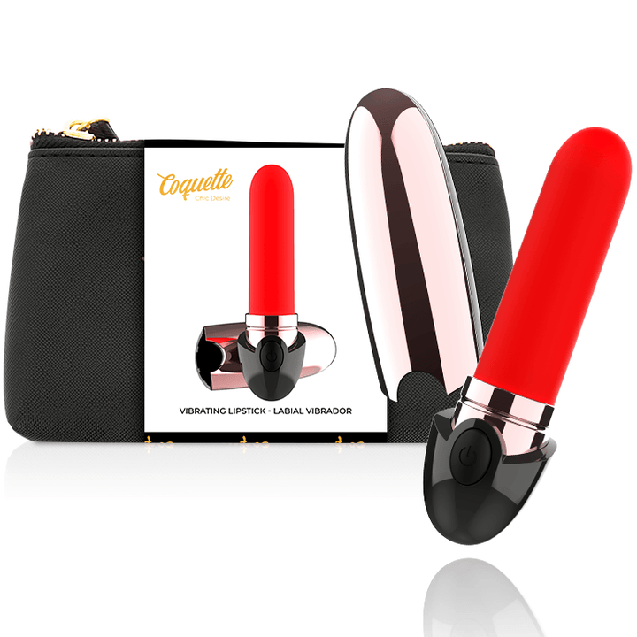 COQUETTE CHIC DESIRE - VIBRATOR WIEDERAUFLADBARER LIPPENSTIFT SCHWARZ/GOLD - INTIM SPACE Online Sexshop