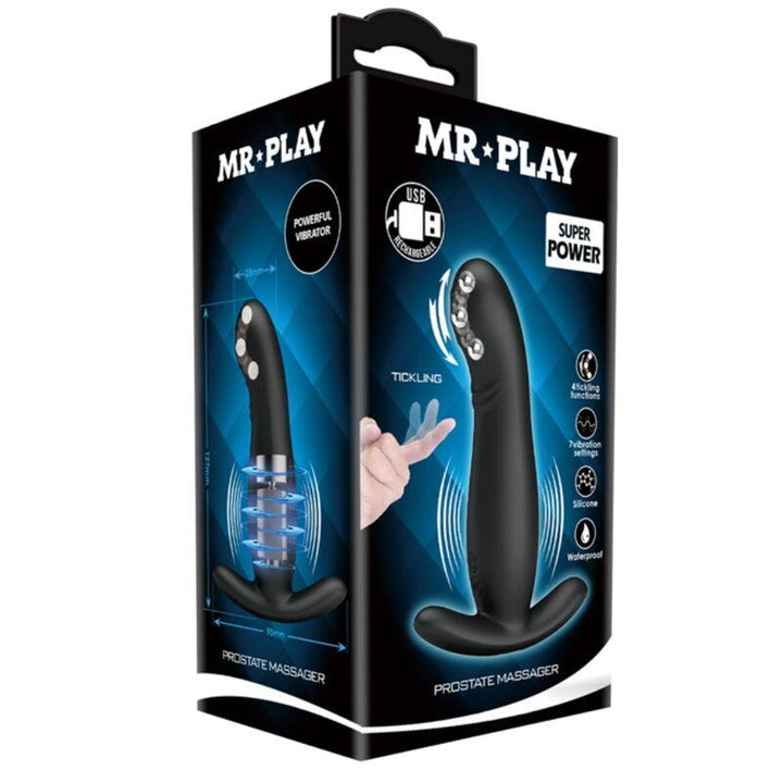 MR PLAY - WIEDERAUFLADBARES SCHWARZES PROSTATAMASSAGER - INTIM SPACE Online Sexshop