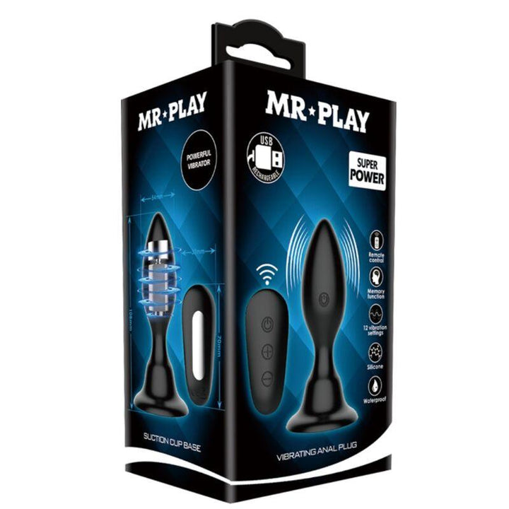 MR PLAY - ANALSTECKER MIT VIBRATION, SCHWARZE FERNBEDIENUNG - INTIM SPACE Online Sexshop