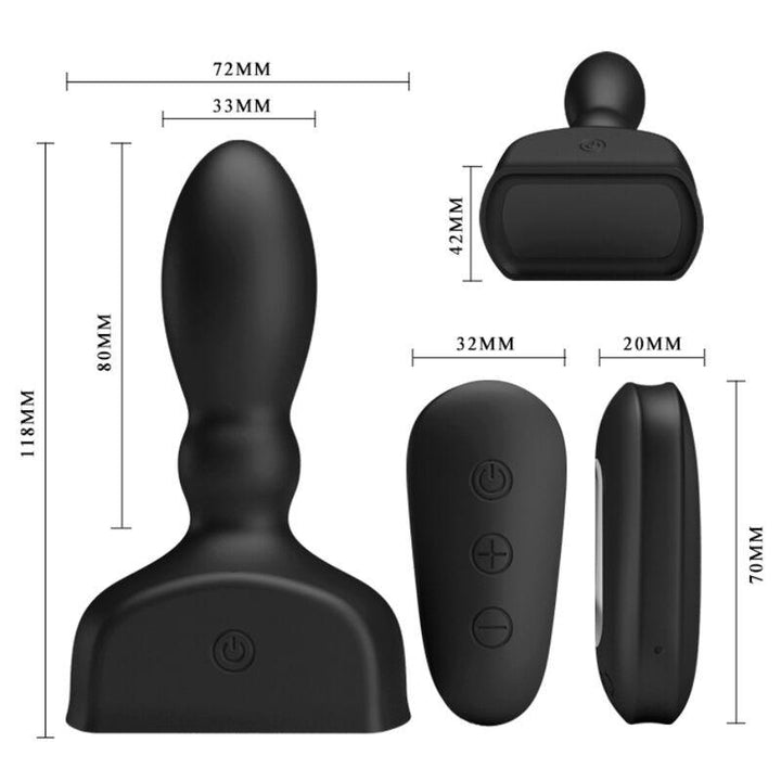 MR PLAY - SCHWARZER AUFBLASBARER ANALSTECKER MIT FERNBEDIENUNG - INTIM SPACE Online Sexshop