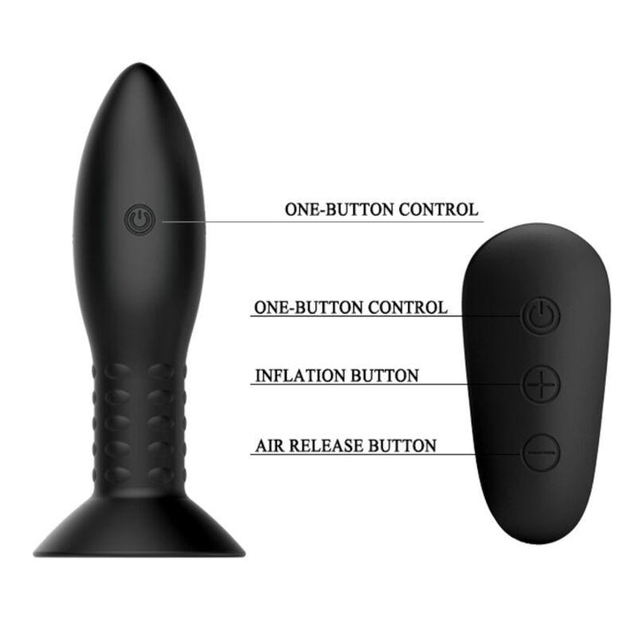 MR PLAY - STECKER MIT SCHWARZEN ROTIERENDEN BLLEN FERNBEDIENUNG - INTIM SPACE Online Sexshop