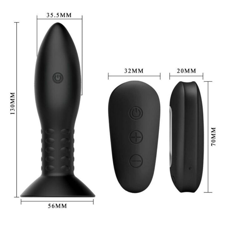 MR PLAY - STECKER MIT SCHWARZEN ROTIERENDEN BLLEN FERNBEDIENUNG - INTIM SPACE Online Sexshop