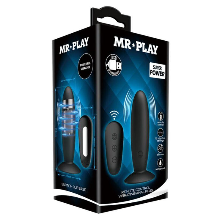 MR PLAY - ANALSTECKER MIT VIBRATION, SCHWARZE FERNBEDIENUNG - INTIM SPACE Online Sexshop