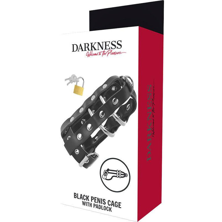 DARKNESS - KEUSCHHEITSKFIG AUS LEDER MIT SCHLOSS - INTIM SPACE Online Sexshop