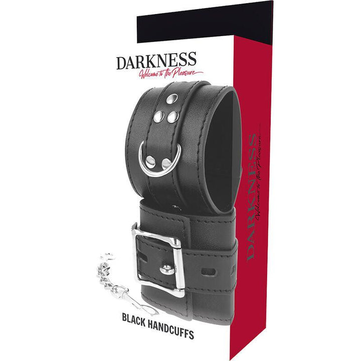 DARKNESS - HANDSCHELLEN AUS SCHWARZEM LEDER - INTIM SPACE Online Sexshop