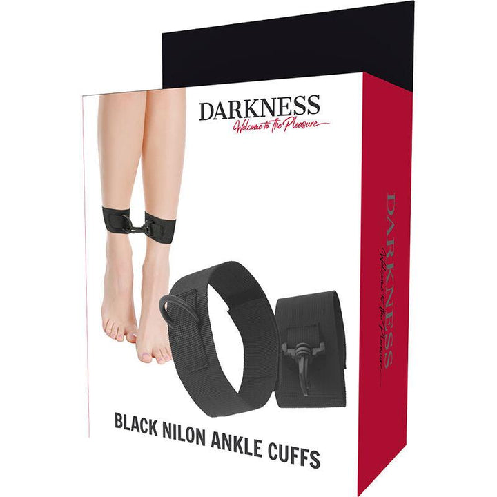 DARKNESS - KNÖCHELMANSCHETTEN AUS SCHWARZEM NYLON - INTIM SPACE Online Sexshop