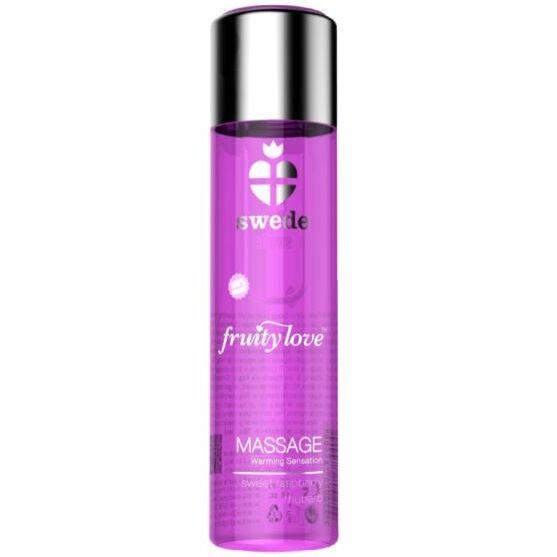 SWEDE - FRUITY LOVE MASSAGEÖL MIT WÄRMENDEM EFFEKT, ROSA HIMBEERE UND RHABARBER 60 ML - INTIM SPACE Online Sexshop