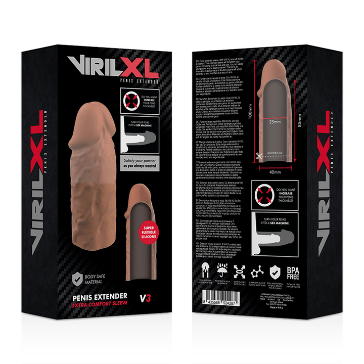 VIRILXL - FLÜSSIGE SILIKON V3 BRAUNE PENISVERLÄNGERUNG - INTIM SPACE Online Sexshop