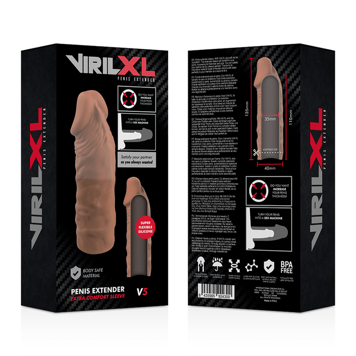 VIRILXL - FLÜSSIGE SILIKON V5 BRAUNE PENISVERLÄNGERUNG - INTIM SPACE Online Sexshop