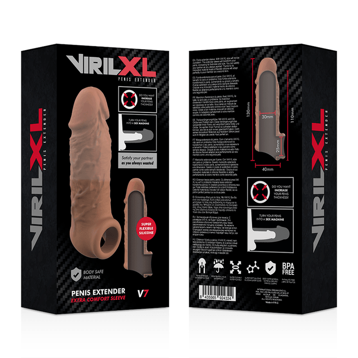 VIRILXL - FLÜSSIGE SILIKON V7 BRAUNE PENISVERLÄNGERUNG - INTIM SPACE Online Sexshop