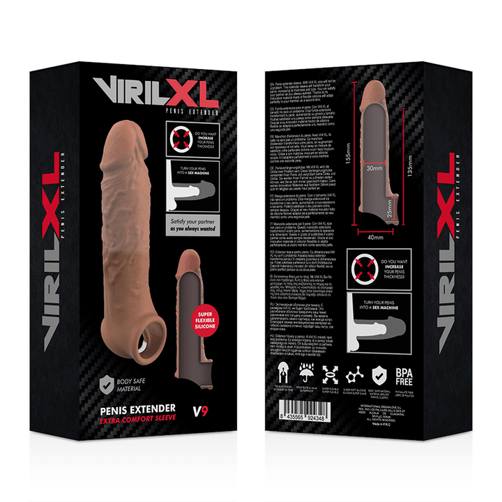 VIRILXL - FLÜSSIGE SILIKON V9 BRAUNE PENISVERLÄNGERUNG - INTIM SPACE Online Sexshop