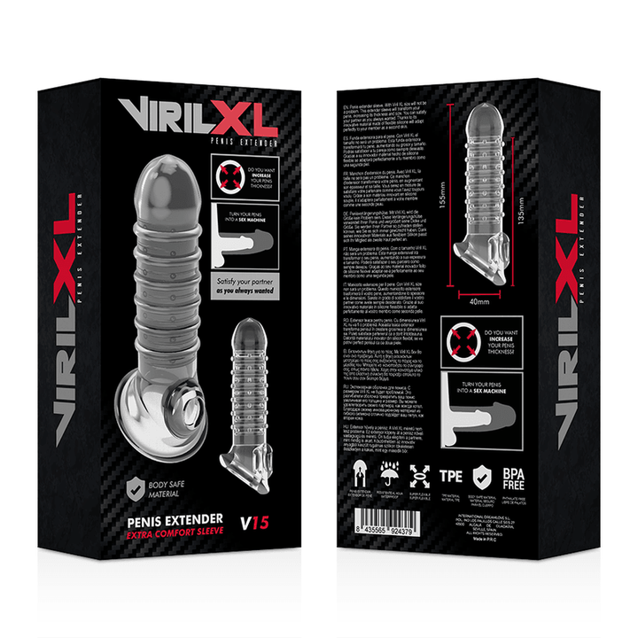 VIRILXL - PENISVERLÄNGERUNG UND HÜLLE V15 TRANSPARENT - INTIM SPACE Online Sexshop