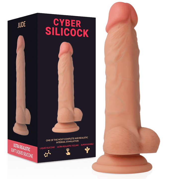 CYBER SILICOCK - JUDE ULTRA REALISTISCHES. WEICHES FLÜSSIGE SILIKON 18 CM -O- 3.2 CM - INTIM SPACE Online Sexshop