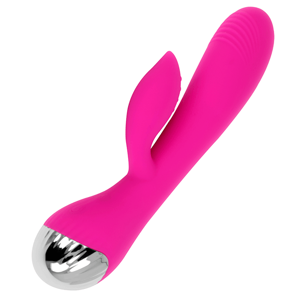 OHMAMA - WIEDERAUFLADBARER VIBRATOR MIT KANINCHEN 10 VIBRATIONSMODI 19 CM - INTIM SPACE Online Sexshop