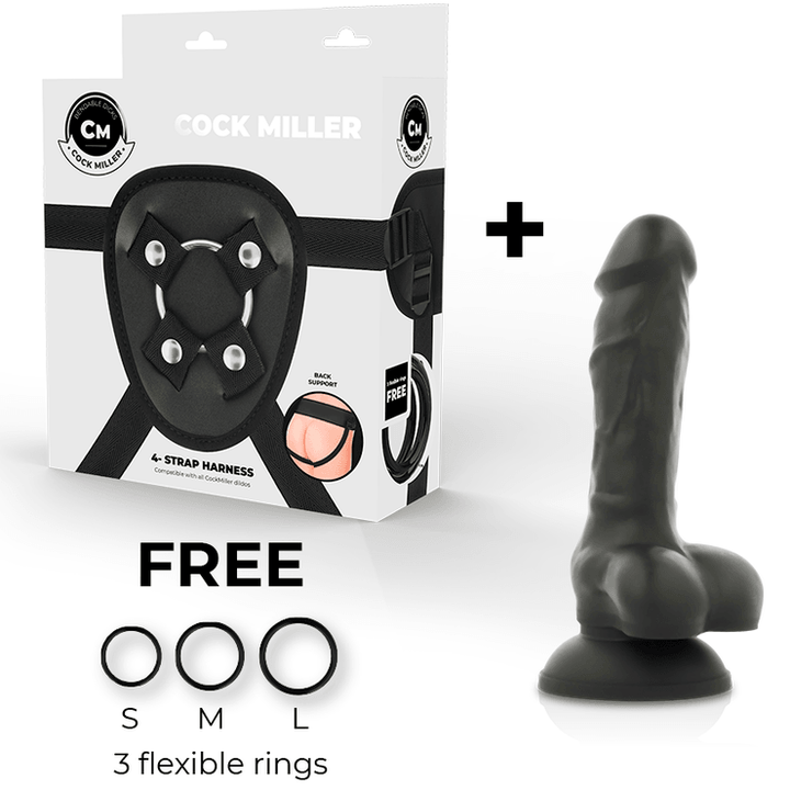 COCK MILLER - HARNESS - SILIKON DICHTE COCKSIL ARTIKULIERBAR SCHWARZ 13 CM - INTIM SPACE Online Sexshop