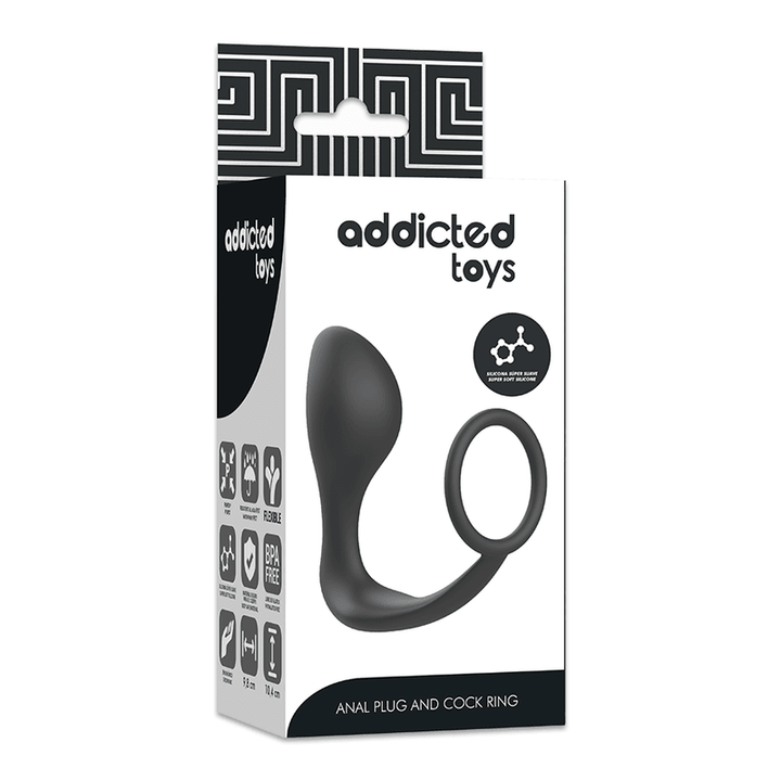 ADDICTED TOYS - ANALPLUG MIT SCHWARZEM SILIKONRING - INTIM SPACE Online Sexshop