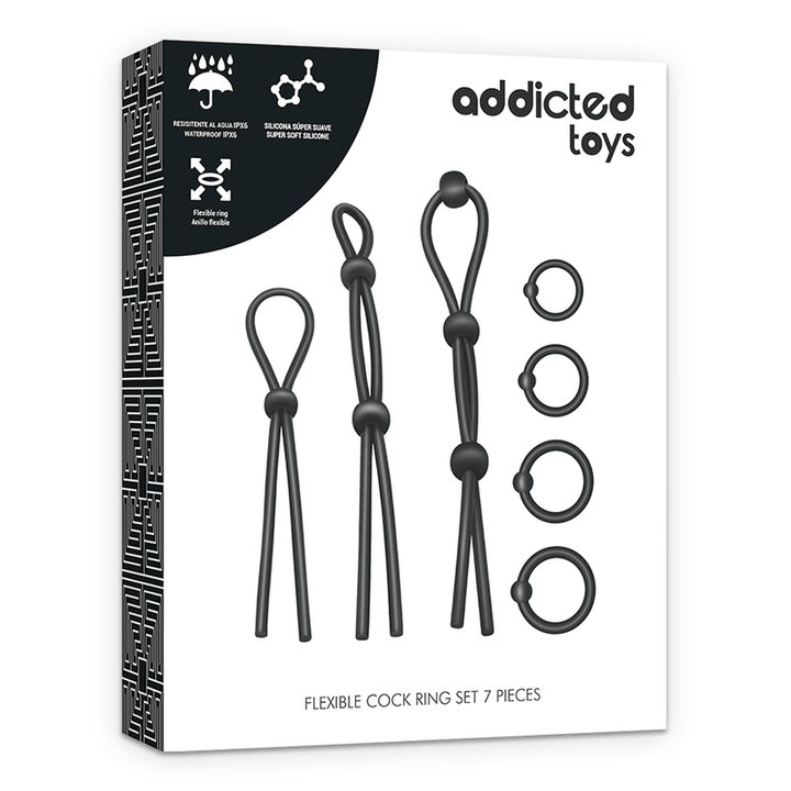 ADDICTED TOYS - FLEXIBLES SILIKON-COCKRING-SET 7-TEILIG - INTIM SPACE Online Sexshop